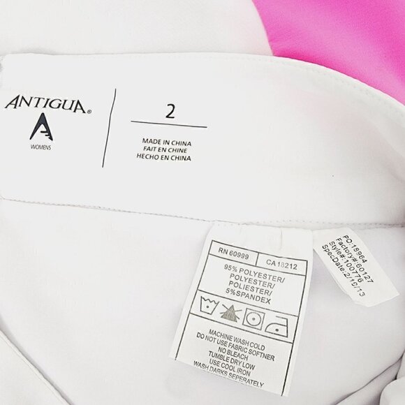 Antigua Kudos White & Hot Pink Sporty Golf Skort 2 - Picture 8 of 8